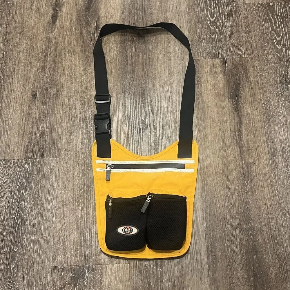Vintage GUESS Sling Bag Shoulder Crossbody Yellow RARE Cargo Unisex Utility Pack